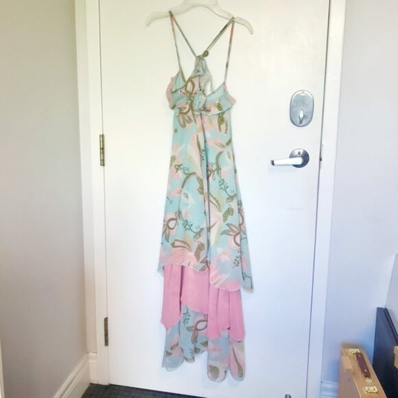 Boho Z&I Pink Blue Summer Tank Dress L - Picture 2 of 5